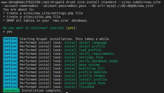 Multiple websites configuration