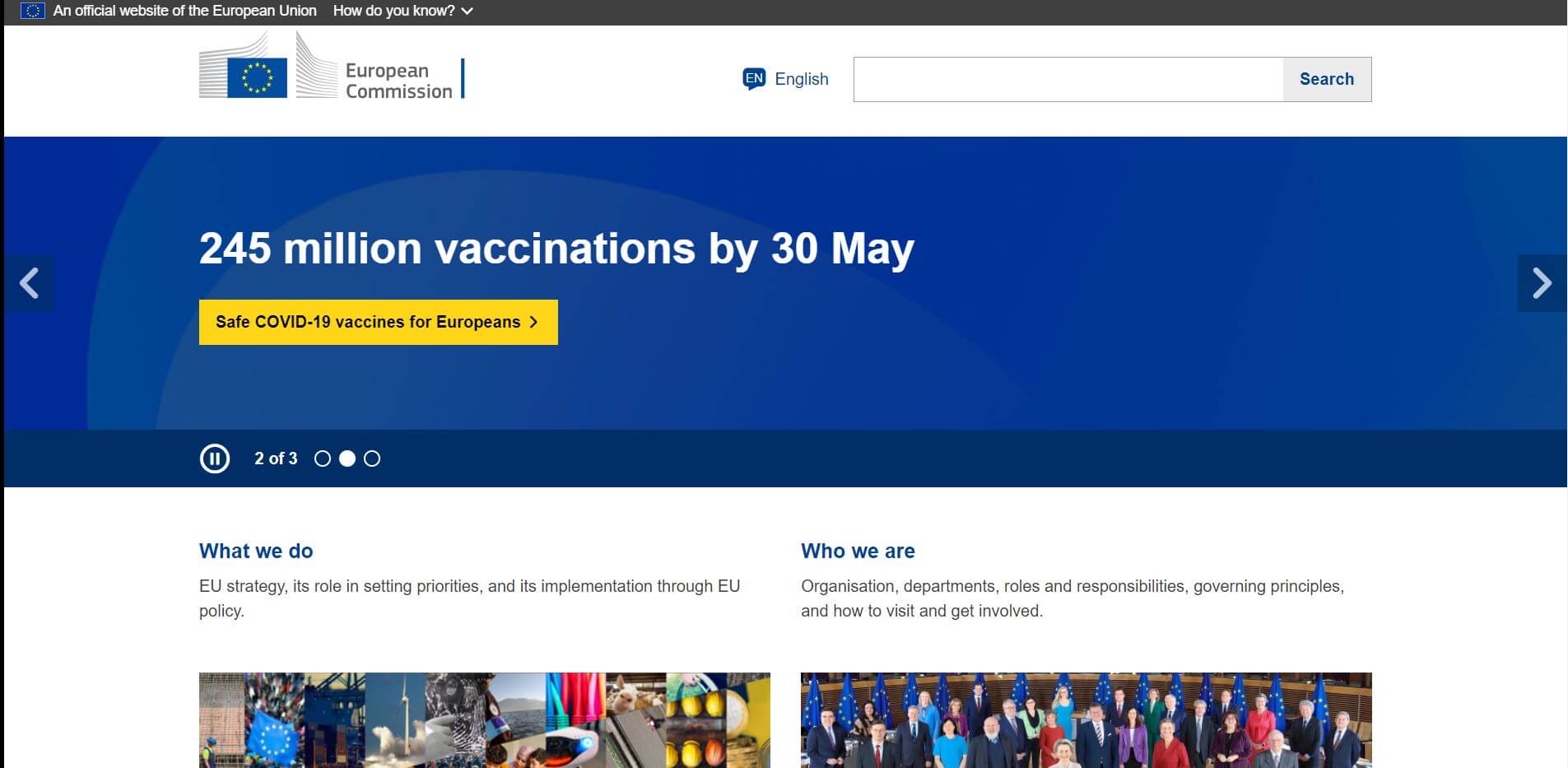 The European Commission's website on Drupal