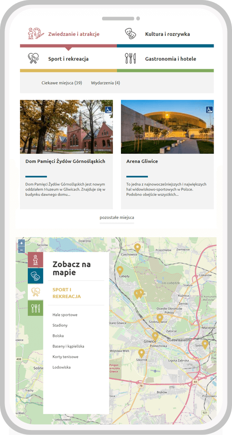 Mobile version of the city of Gliwice website service-information-gliwice-version-mobile